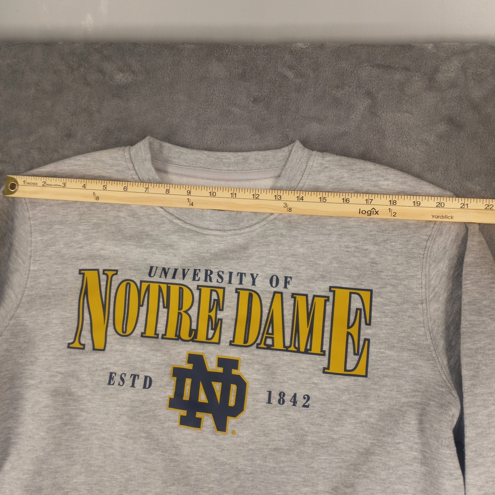 Notre Dame University Gray Crewneck Womens Sweatshirt Size XL - Picture 6 of 11